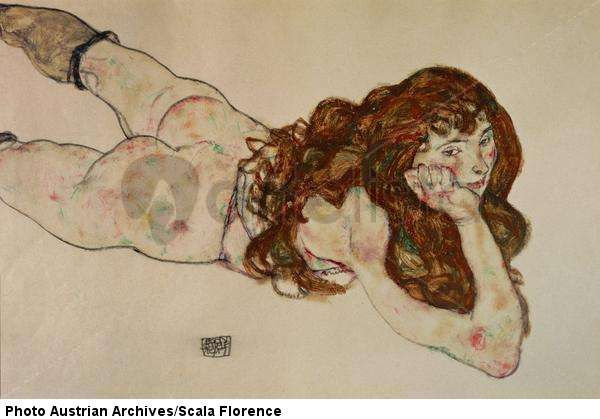 Desnudo Femenino Boca Abajo, 1917