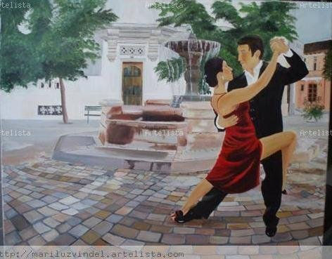 BAILANDO TANGO Oil Canvas Landscaping