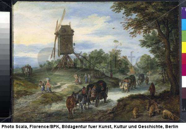 Landscape with Flooded Road and Windmill