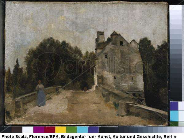 Bridge and Mill near Mantes, around 1860-65
