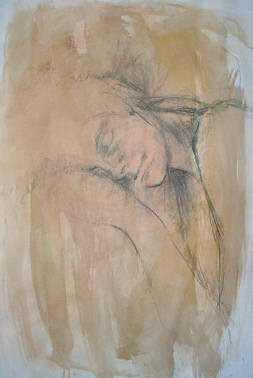 364-mujer, dormite , sobre mano izquierda Mixed Media