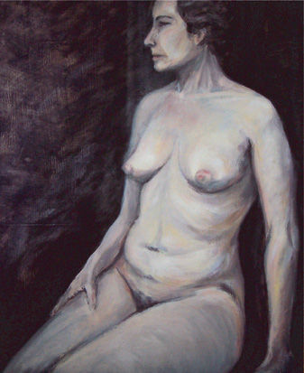 MUJER I Óleo Tabla Desnudos