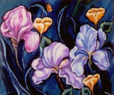 iris Acrylic Others Floral Painting