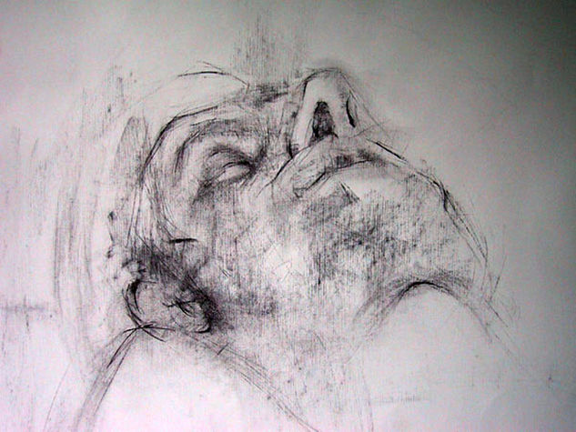 343-escorzo rostro hombre Charcoal