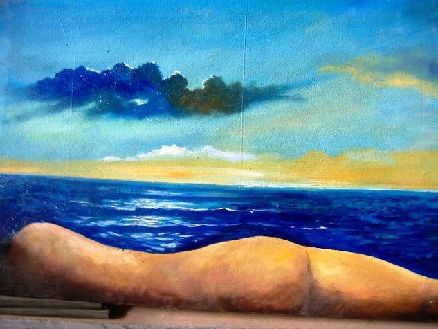 Mar y mujer Oil Canvas Marine Painting