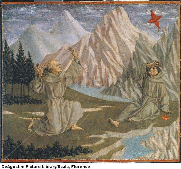 Altarpiece of Saint Lucia dei Magnoli. Predella: Saint Francis receiving the stigmata