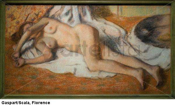 Baigneuse allongee sur le sol - Bather lying on the ground. 1886-1888