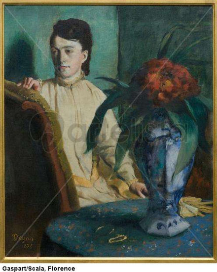 Mujer sentada con un florero Retrato