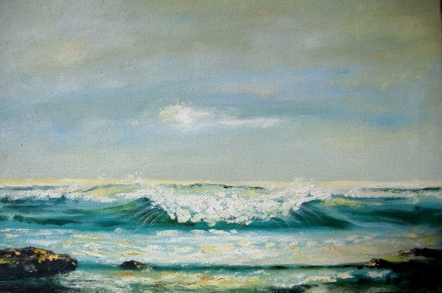 Olas 2 Oil Canvas Marine Painting