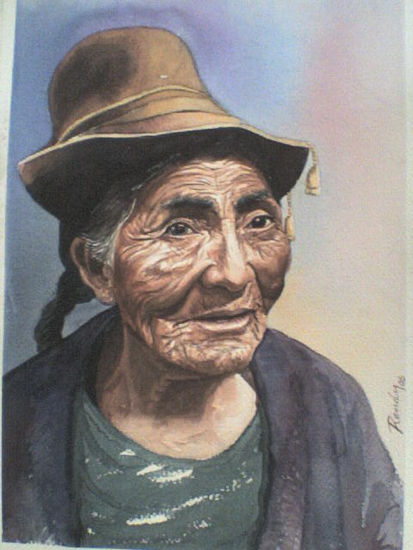 Abuela Watercolour Card Portrait