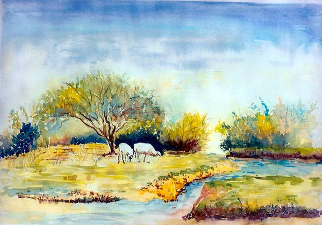 PAISAJE CAMPESTRE 1 Watercolour Card Landscaping