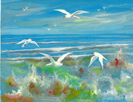 Gaviotas en vuelo