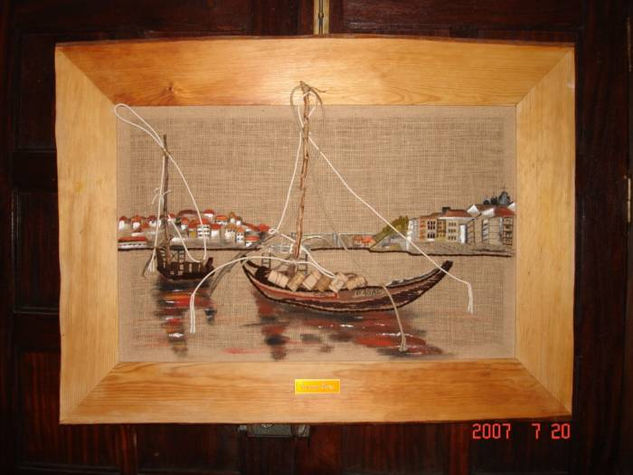 Barcos Rabelos Mixed media Textile Landscaping