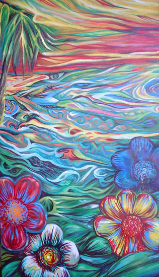 "Flores Xalapeñas y algo de Mar Caribe" Óleo
