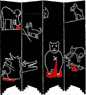 Biombo de perros y...