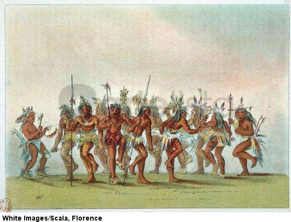 American Indians: dance of the spirits among the Sioux to obtain the mercy of heaven. 19th cent.