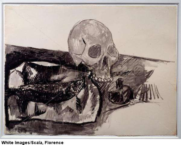 Still Life: Fish, Skull, and Inkwell. 1908.