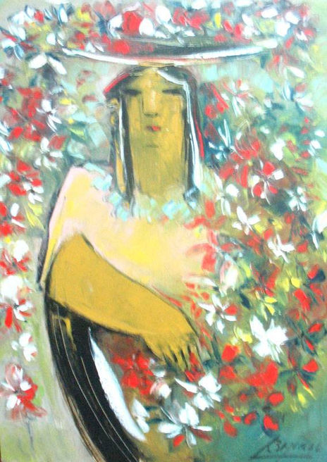 Mujer con Flores