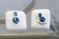 PENDIENTES BLANCO Y AZUL