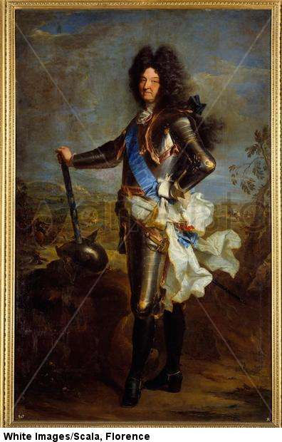 Full-length portrait of Louis XIV in armor (1630-1715). 1701
