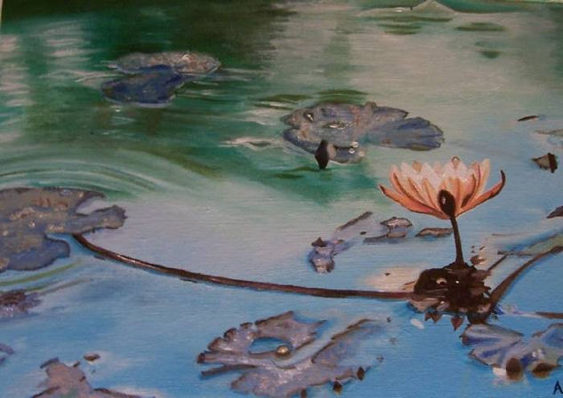 Magia en el agua Oil Canvas Floral Painting