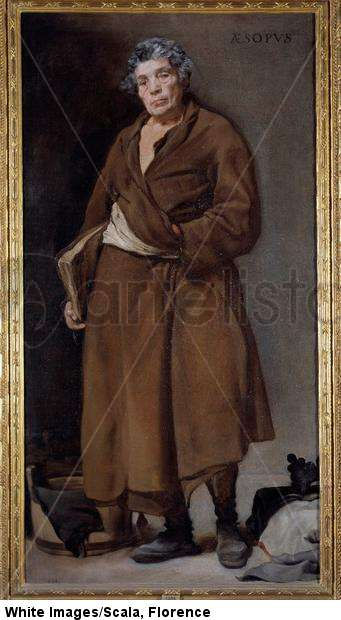 Portrait of the Greek writer Aesop (Esopo or Esopus, 6th century BC) who invented the fable; 1640