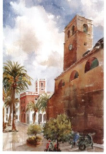 Casa Roja de Jávea Watercolour Paper Landscaping