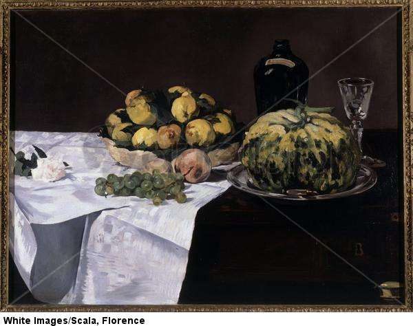 Still Life, Peaches and Melons. 1866