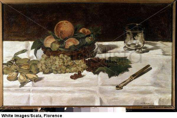 Naturaleza muerta, frutas sobre una mesa