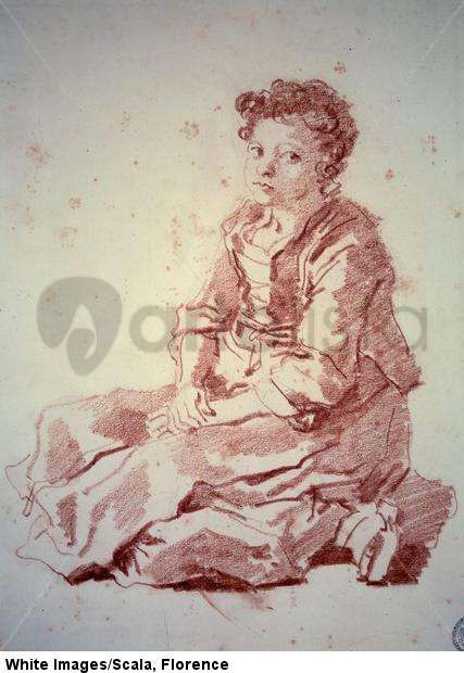 Niña sentada sobre sus talones, 1775