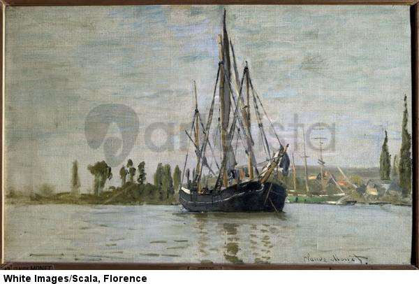 Fishing boat anchored near Rouen Painting by Claude Monet (1840-1926), 1871