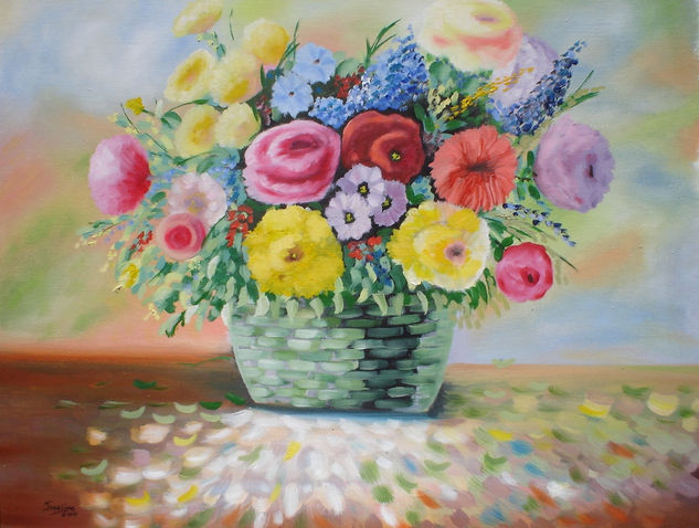 Flores de algodon Oil Canvas Landscaping