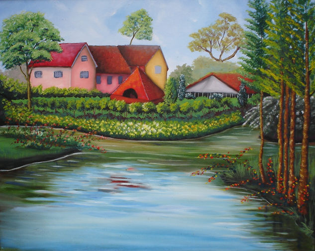 Lago azul Oil Canvas Landscaping