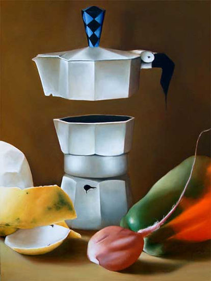 Bodegón con cafetera Oil Canvas Still Life Paintings