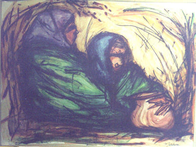 DOS ÑORAS Media Mixta Cartulina Figura