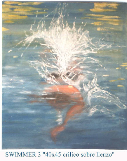 SWIMMER3 Oil Canvas Figure Painting