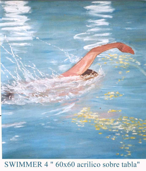 SWIMMER4 Acrylic Panel Figure Painting