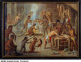 Escena de canibalismo en Brasil en 1644. Los indios devoraban a sus enemigos y prisioneros. Según una ilustración de los viajes de Theodore de Bry en Brasil.