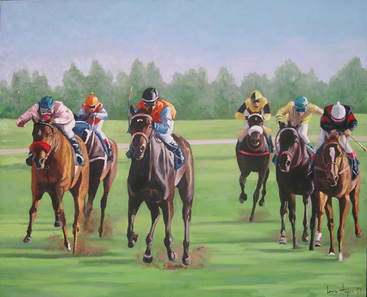 Carrera de caballos Oil Canvas Sports