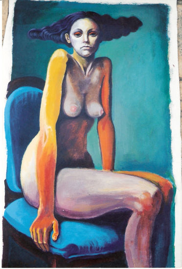 Femme Assise Acrylic Canvas Nude Paintings