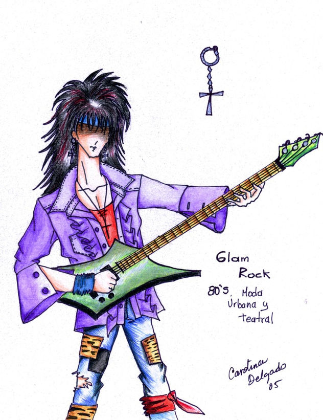 Glam rock años 80 moda urbana y teatral