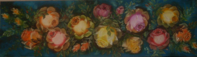 ROSAS EN PRIMAVERA Oil Canvas Floral Painting