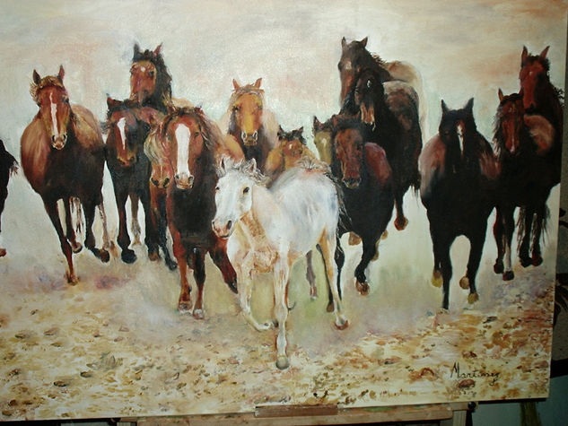 Manada de Caballos Oil Canvas