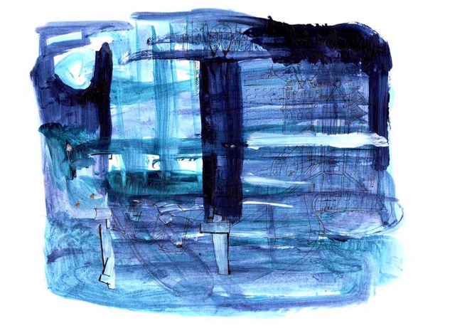 "CELESTE, CAPITAL DE AZUL" Acrylic Paper Landscaping