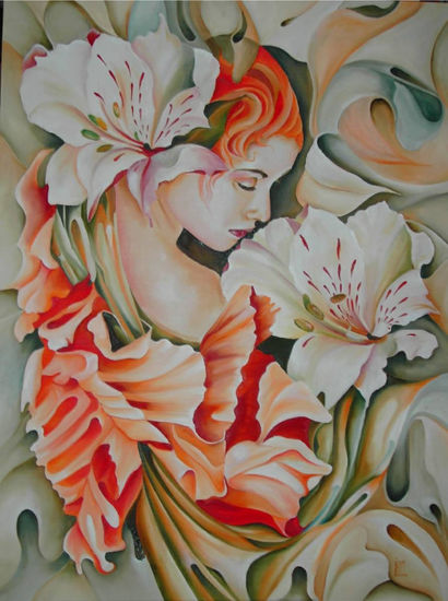 Serie Flor VII Oil Canvas Floral Painting