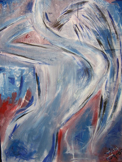 "Silueta Azul" Acrylic Canvas Nude Paintings