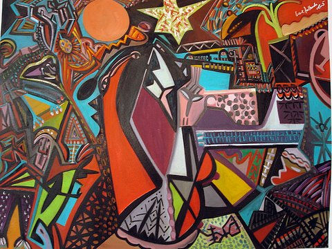 MUJER MIRANDO LA LUNA