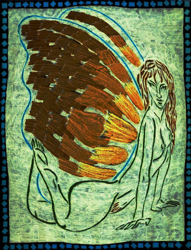 Mariposa en verde.
