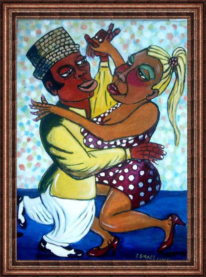 Bailar Pegao Oil Canvas Figure Painting