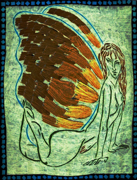 Mariposa en verde.